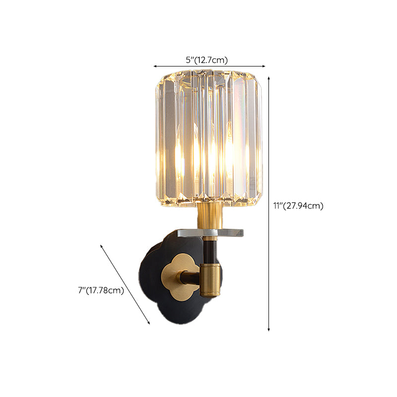 Modern Style Cylinder Wall Light Crystal 1 Light Sconces for Bedroom