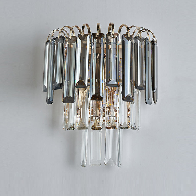 Modern Style 3 Tiers Wall Light Crystal 3 Lights Sconces for Bedroom