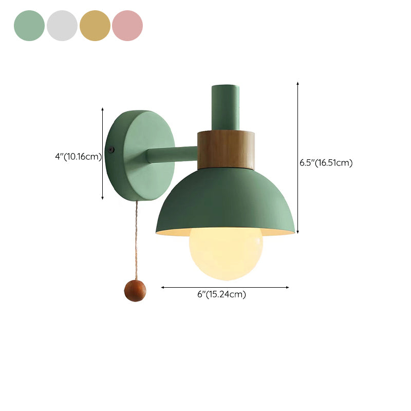 Metal Dome Shape Wall Sconce Modern Style 1 Light Wall Light Fixture