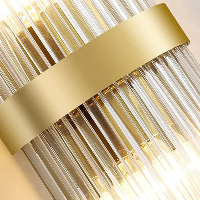 Crystal Geometric Shape Wall Sconce Modern Style 2 Lights Wall Light Fixture in Gold