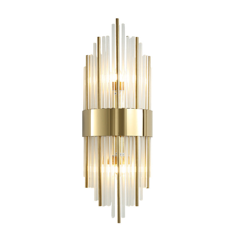 Crystal Geometric Shape Wall Sconce Modern Style 2 Lights Wall Light Fixture in Gold