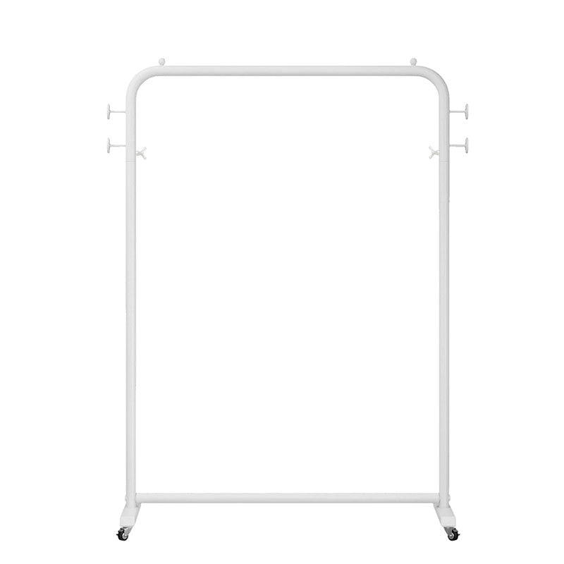 Modern Coat Rack Metal Hanging Rail and 4 Hooks Entry Hall Tree