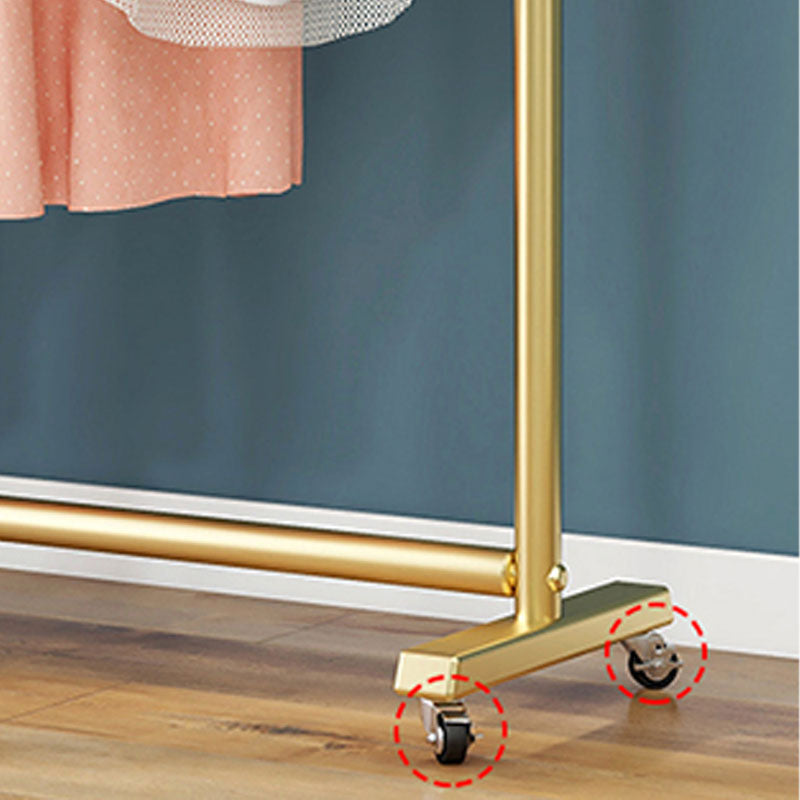 Modern Coat Rack Metal Hanging Rail and 4 Hooks Entry Hall Tree