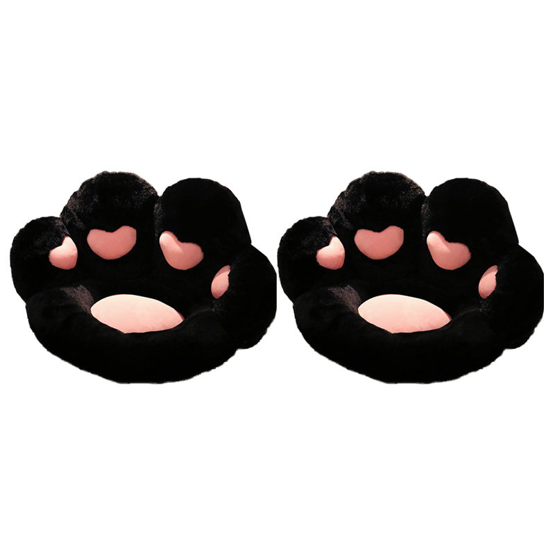 Contemporary Pouf Ottoman Velvet Upholstered Tear Resistant Cat Paw Shape Ottoman