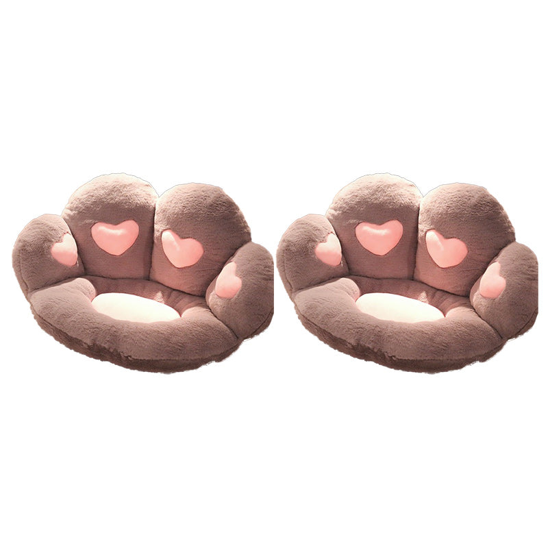 Contemporary Pouf Ottoman Velvet Upholstered Tear Resistant Cat Paw Shape Ottoman