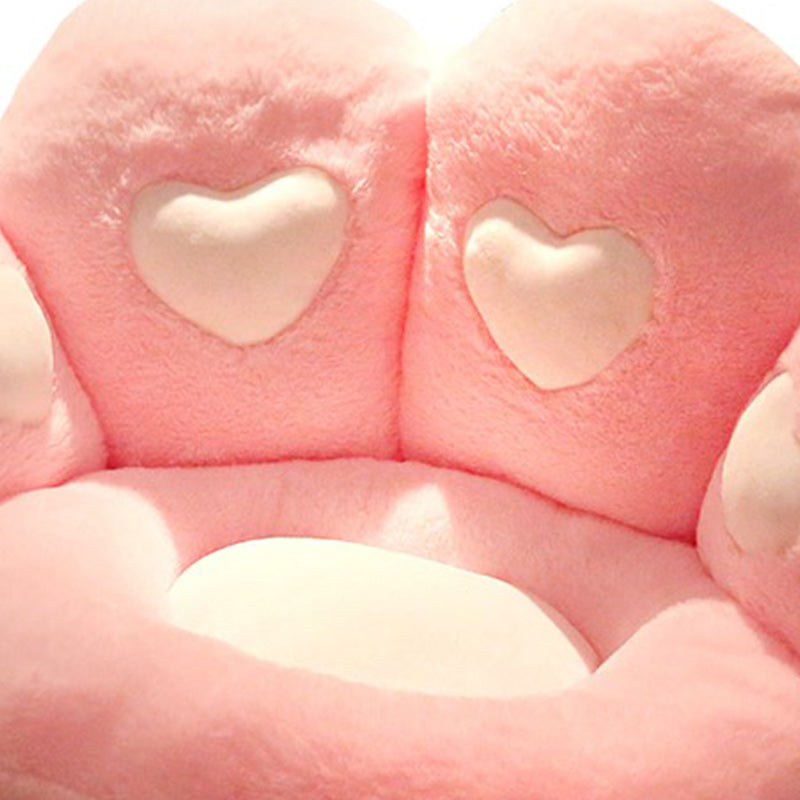 Contemporary Pouf Ottoman Velvet Upholstered Tear Resistant Cat Paw Shape Ottoman