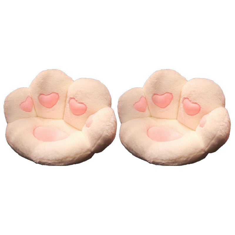 Contemporary Pouf Ottoman Velvet Upholstered Tear Resistant Cat Paw Shape Ottoman