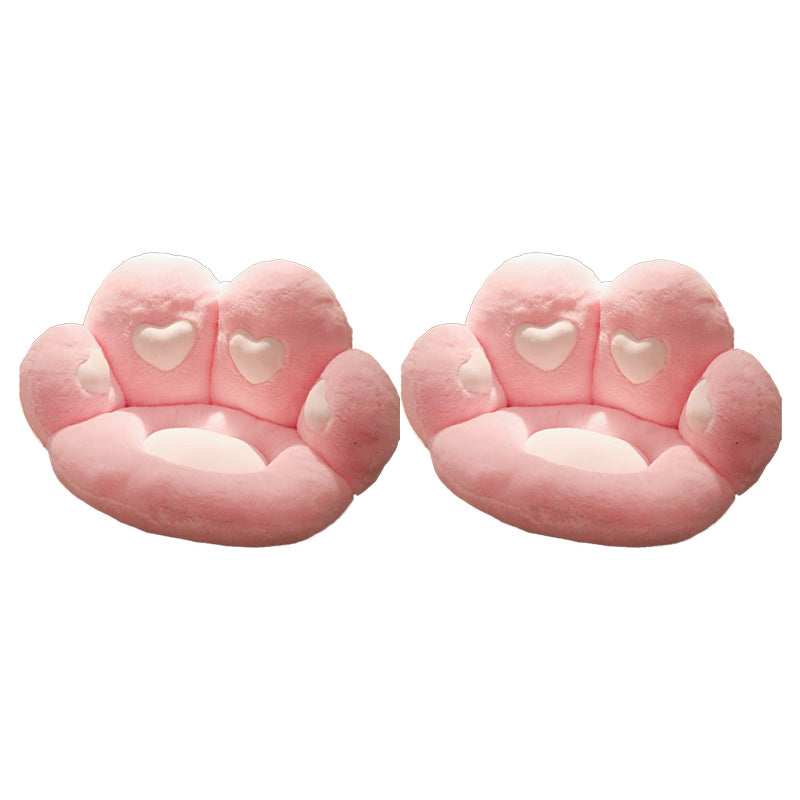 Contemporary Pouf Ottoman Velvet Upholstered Tear Resistant Cat Paw Shape Ottoman