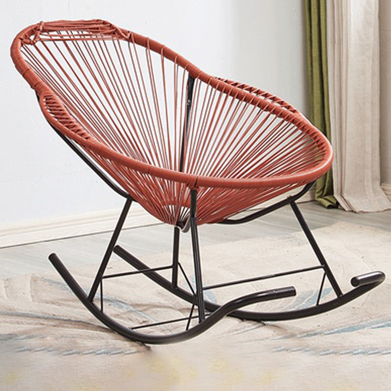 Creative Indoor Rocking Chair Woven Rope Rocker Chair with Dark legs