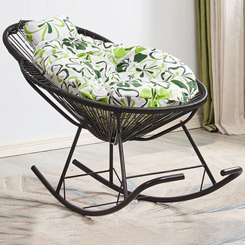Creative Indoor Rocking Chair Woven Rope Rocker Chair with Dark legs
