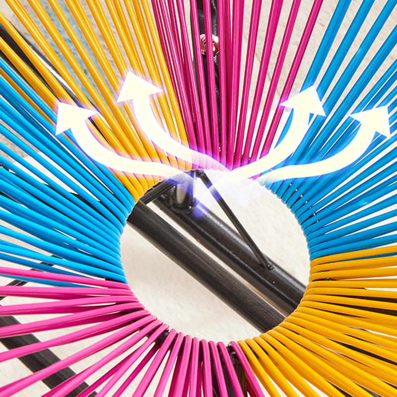 Creative Indoor Rocking Chair Woven Rope Rocker Chair with Dark legs