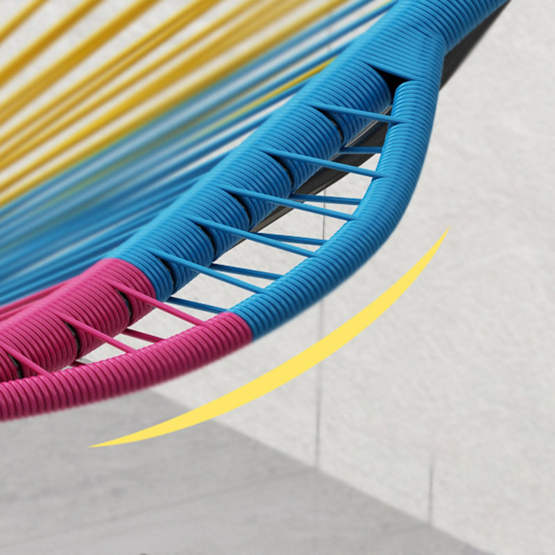 Creative Indoor Rocking Chair Woven Rope Rocker Chair with Dark legs