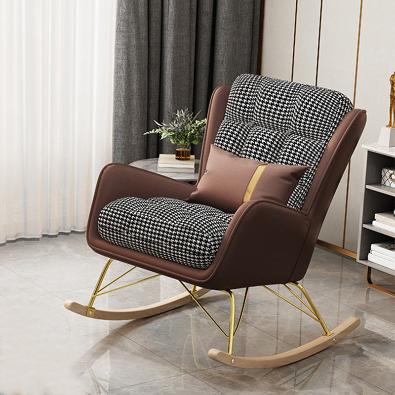 Modern Style Rocker Chair Metal Frame Spindle Rocker Chair with Cushion
