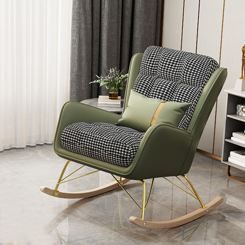 Modern Style Rocker Chair Metal Frame Spindle Rocker Chair with Cushion