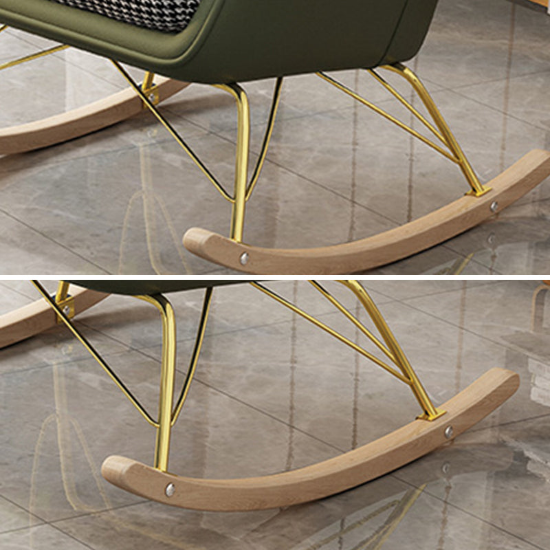 Modern Style Rocker Chair Metal Frame Spindle Rocker Chair with Cushion