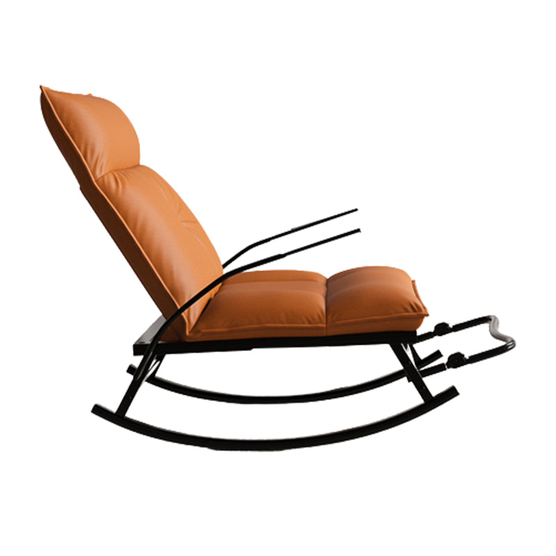 Modern Tufted Rocker Chair Whole Colored Scratch Resistant Leather Rocker Chair