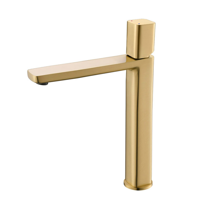 Modern Vessel Faucet Brass Lever Handles Low Arc Bathroom Sink Faucet