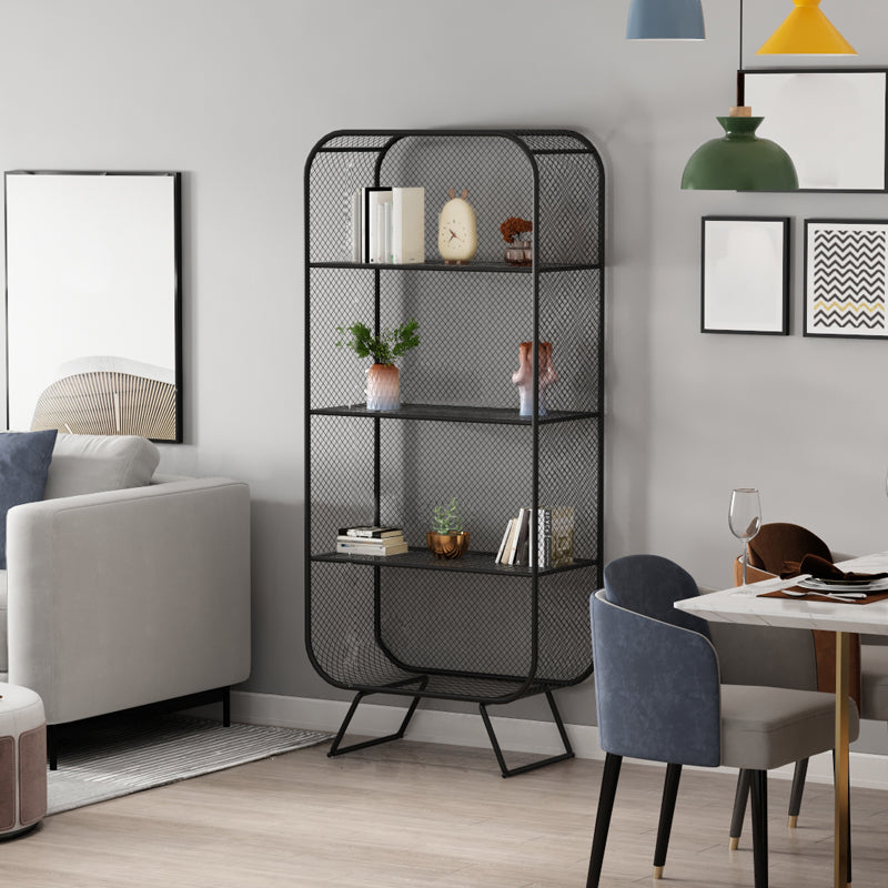 Glam Metal Bookshelf Standard Book Shelf for Home Office 11.8" Wide