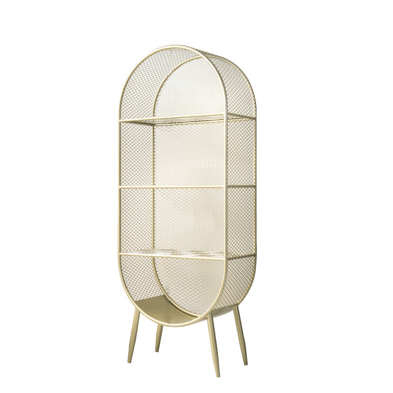 Glam Metal Bookshelf Standard Book Shelf for Home Office 11.8" Wide