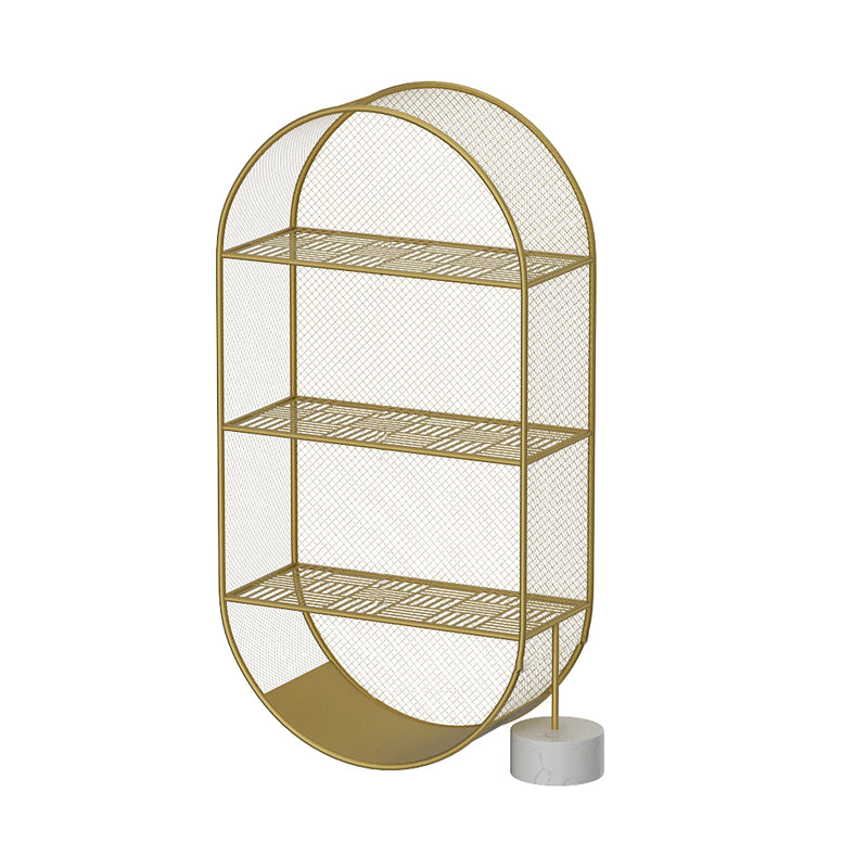 Glam Metal Bookshelf Standard Book Shelf for Home Office 11.8" Wide