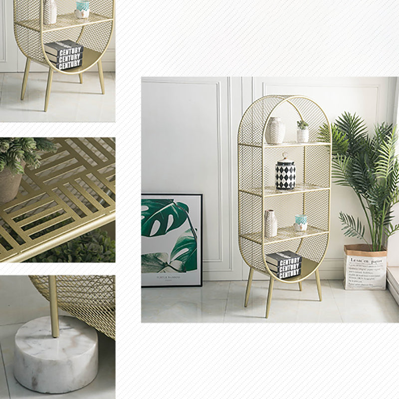 Glam Metal Bookshelf Standard Book Shelf for Home Office 11.8" Wide