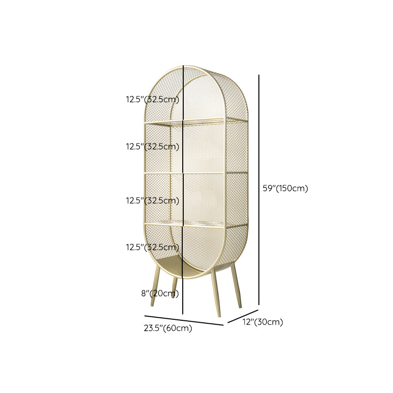 Glam Metal Bookshelf Standard Book Shelf for Home Office 11.8" Wide