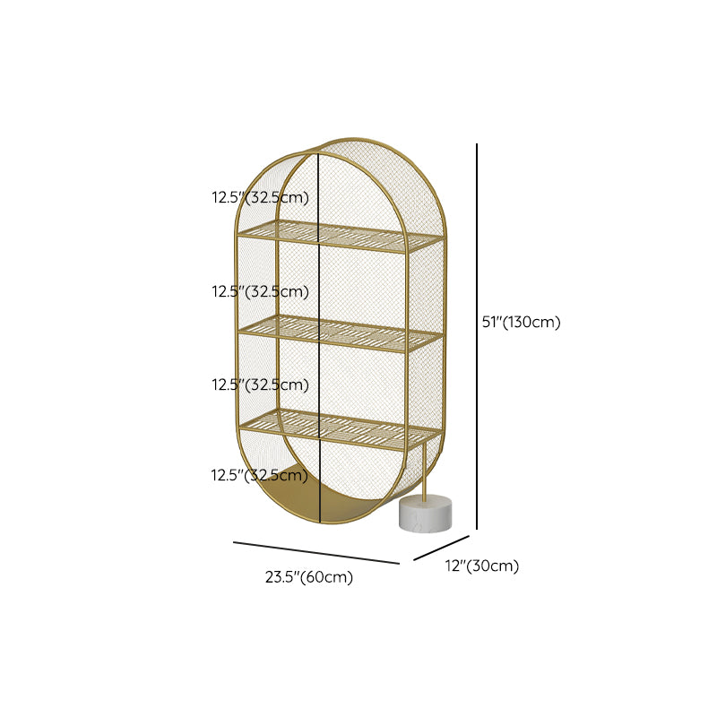 Glam Metal Bookshelf Standard Book Shelf for Home Office 11.8" Wide