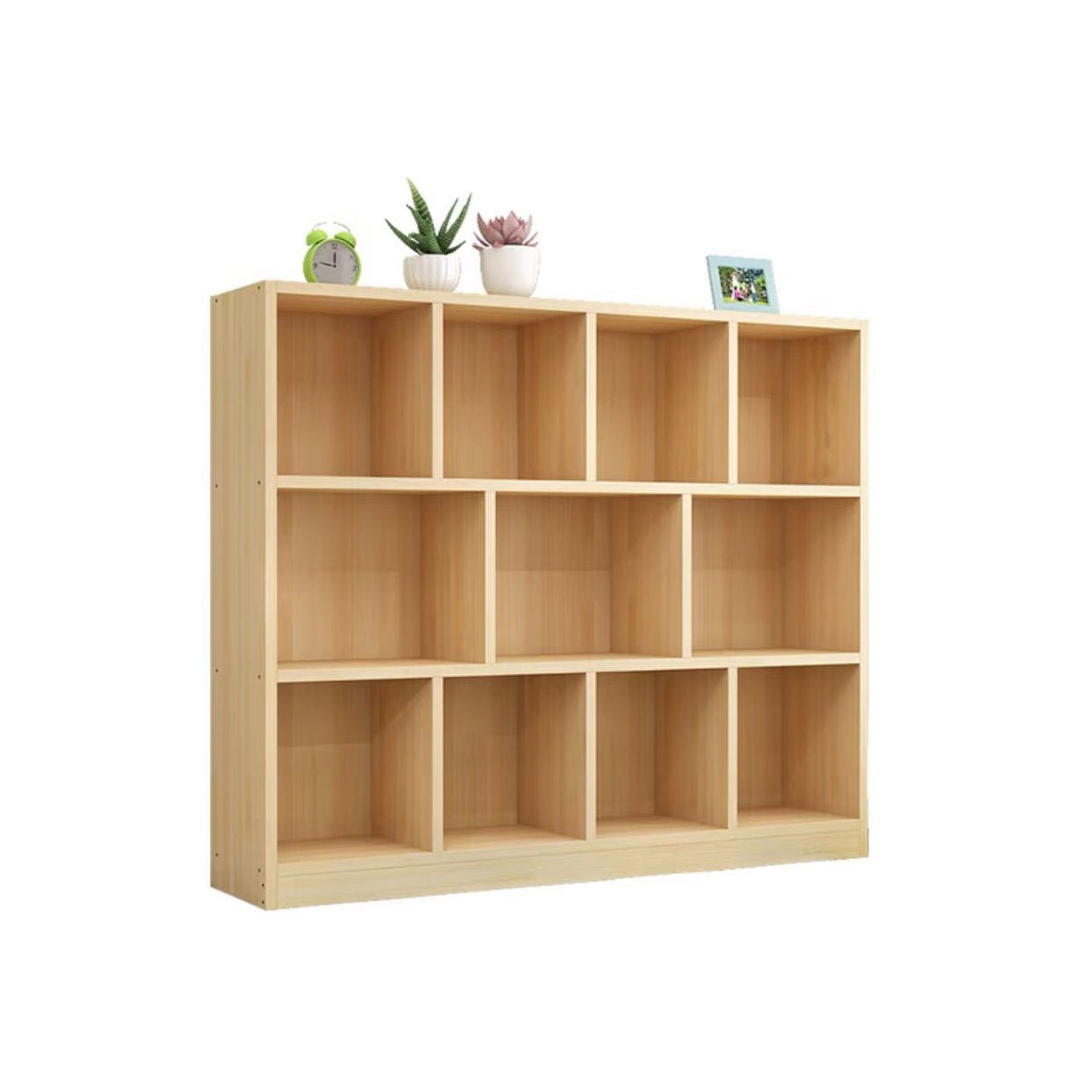 Contemporary Wooden Bookshelf Geometric Shelf Bookcase for Home Office