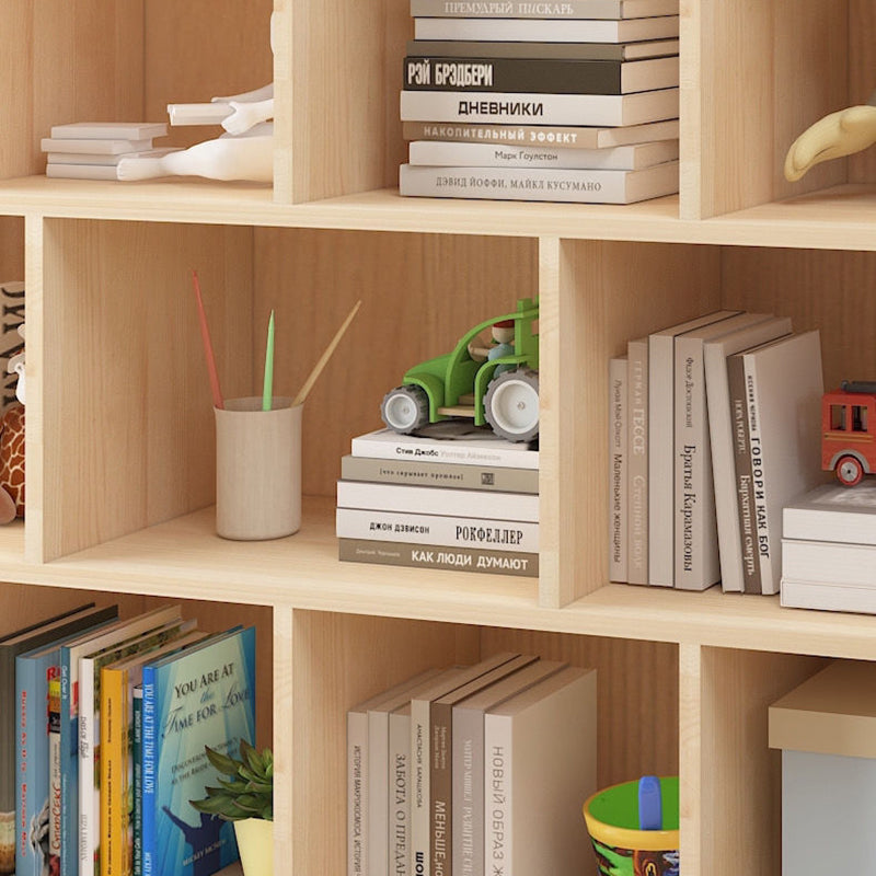 Contemporary Wooden Bookshelf Geometric Shelf Bookcase for Home Office