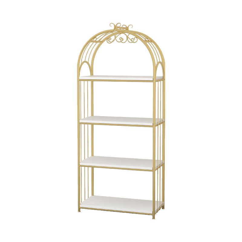 Glam Open Vertical Bookshelf Metal Etagere Shelf Bookcase for Home