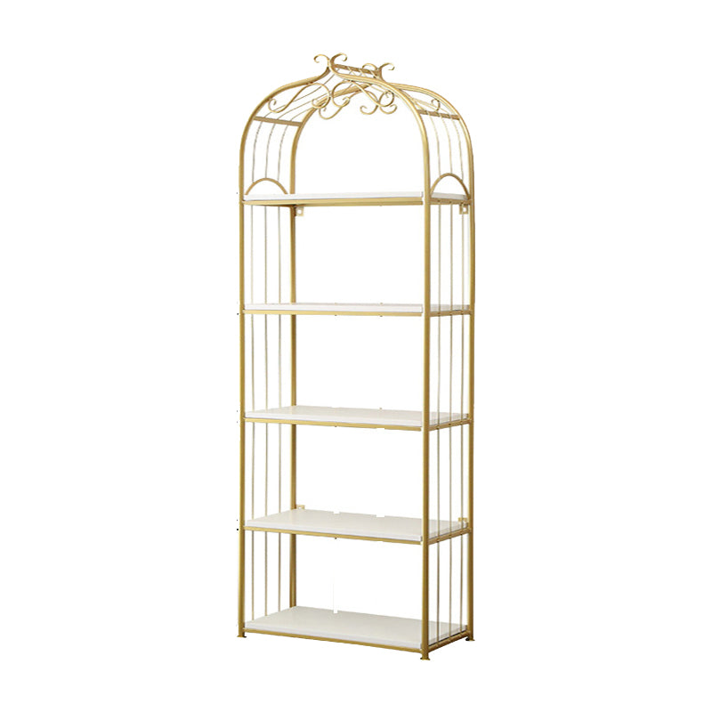 Glam Open Vertical Bookshelf Metal Etagere Shelf Bookcase for Home