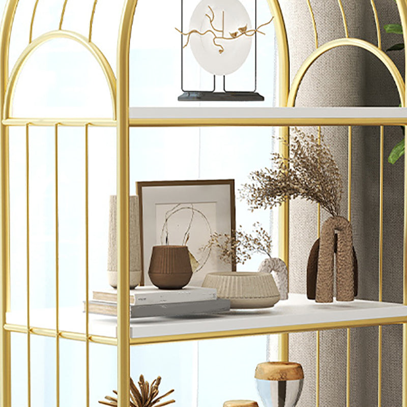 Glam Open Vertical Bookshelf Metal Etagere Shelf Bookcase for Home