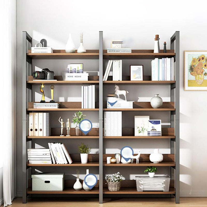 Metal Etagere Shelf Bookcase Vertical Open Book Shelf for Home