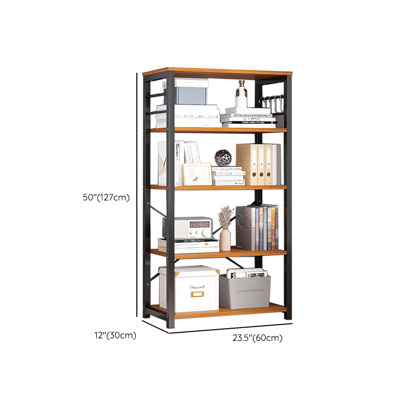 Metal Etagere Shelf Bookcase Vertical Open Book Shelf for Home