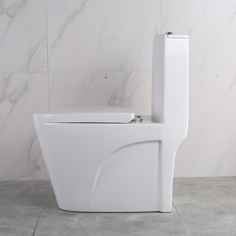 Contemporary Elongated Toilet Bowl Gravity Flush Toilet with Seat for Bathroom