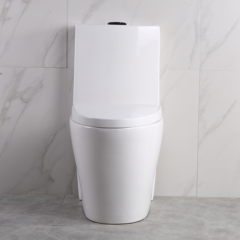 Contemporary Elongated Toilet Bowl Gravity Flush Toilet with Seat for Bathroom
