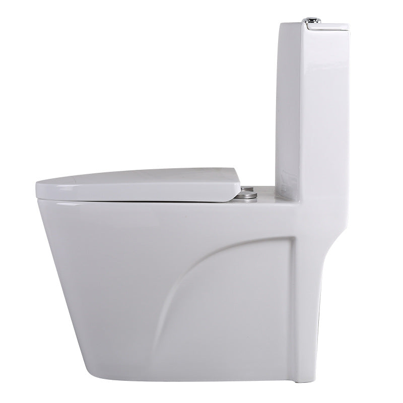 Contemporary Elongated Toilet Bowl Gravity Flush Toilet with Seat for Bathroom