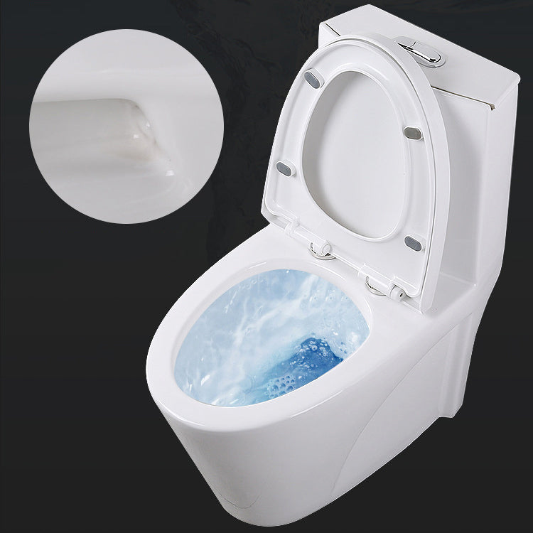 Contemporary Elongated Toilet Bowl Gravity Flush Toilet with Seat for Bathroom