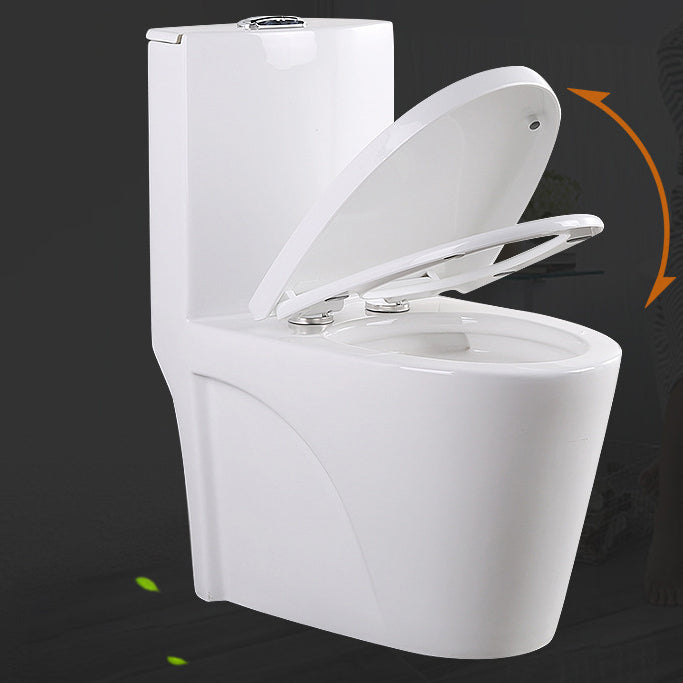 Contemporary Elongated Toilet Bowl Gravity Flush Toilet with Seat for Bathroom