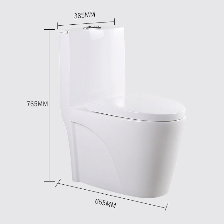 Contemporary Elongated Toilet Bowl Gravity Flush Toilet with Seat for Bathroom