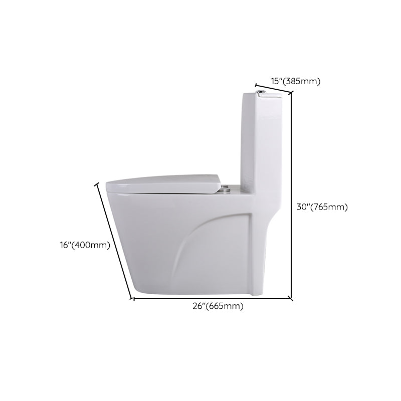 Contemporary Elongated Toilet Bowl Gravity Flush Toilet with Seat for Bathroom