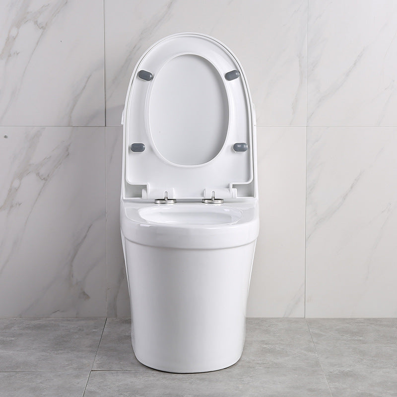 White Modern Flush Toilet Ceramic Elong One-Piece Toilet with Slow Close Seat