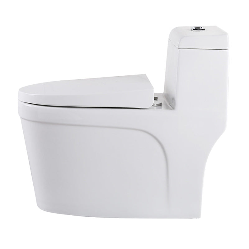 White Modern Flush Toilet Ceramic Elong One-Piece Toilet with Slow Close Seat