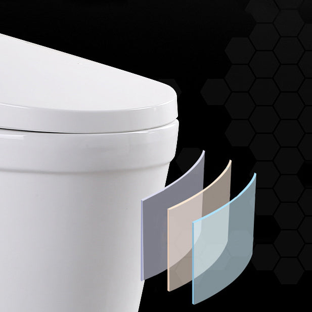 White Modern Flush Toilet Ceramic Elong One-Piece Toilet with Slow Close Seat