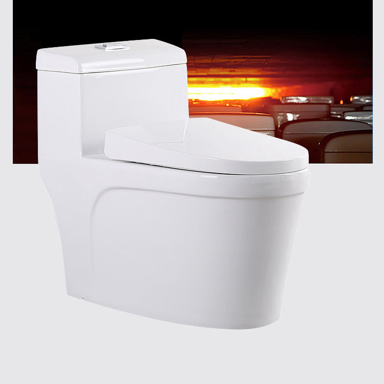 White Modern Flush Toilet Ceramic Elong One-Piece Toilet with Slow Close Seat