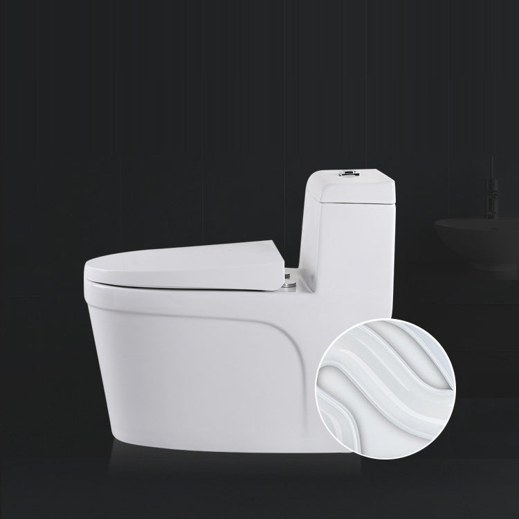 White Modern Flush Toilet Ceramic Elong One-Piece Toilet with Slow Close Seat