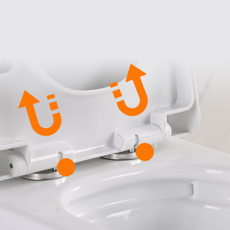 White Modern Flush Toilet Ceramic Elong One-Piece Toilet with Slow Close Seat