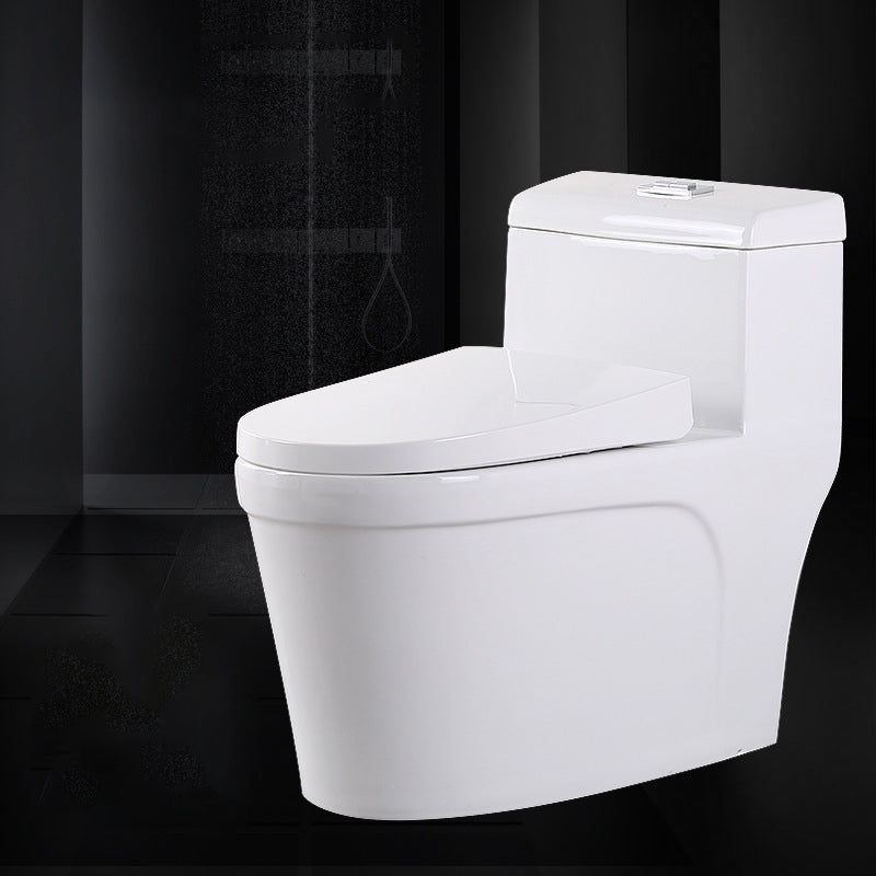 White Modern Flush Toilet Ceramic Elong One-Piece Toilet with Slow Close Seat