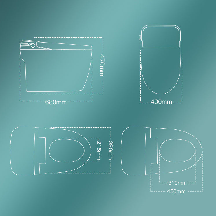 Modern Flush Toilet Concealed Tank One-Piece Toilet with Slow Close Seat