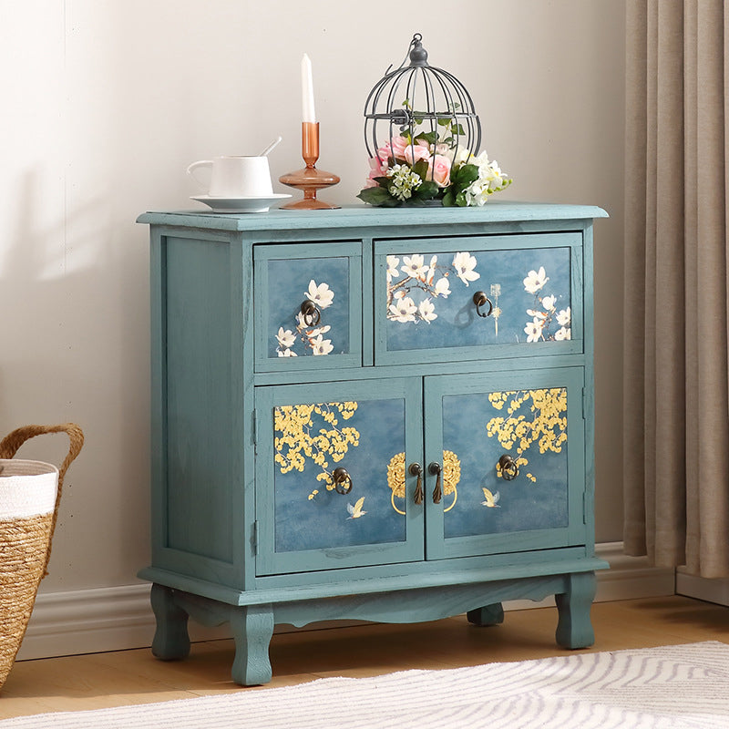 Traditional Solid Wood Bedroom Storage Chest Vertical Chest with Drawers